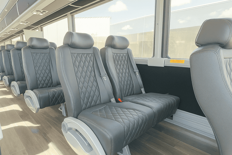 interior of Coach Bus Long Beach charter bus